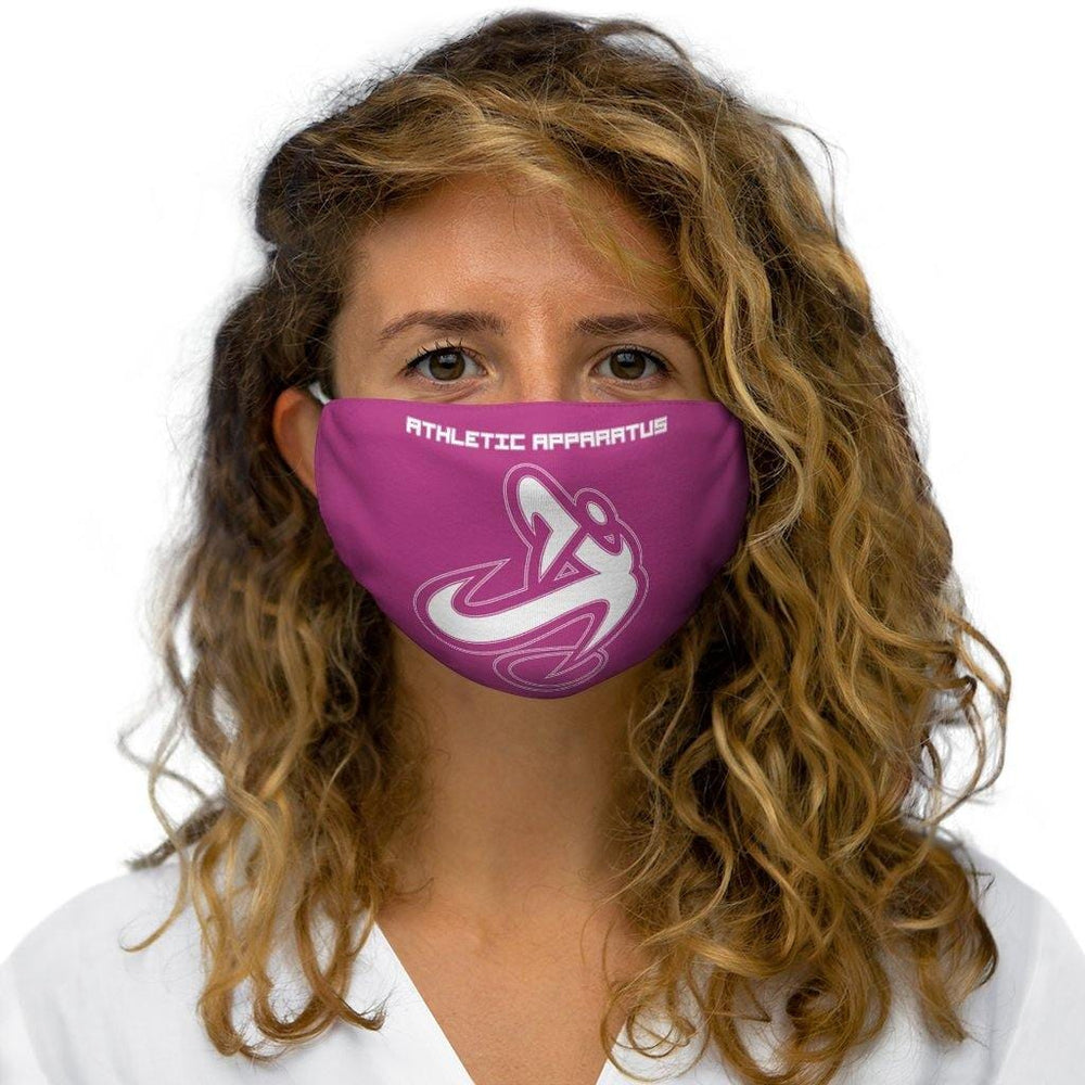 Athletic Apparatus Pink White logo Snug-Fit Polyester Face Mask - Athletic Apparatus