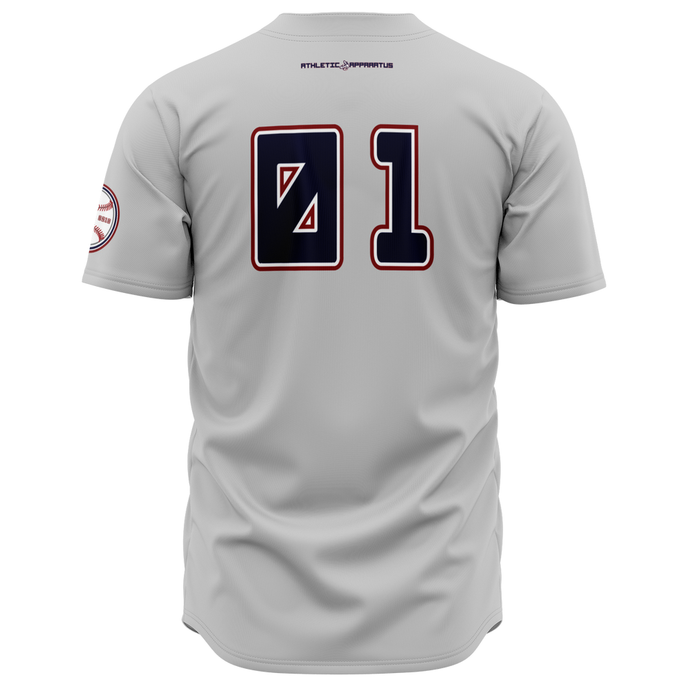 
                      
                        ATHLETIC APPARATUS RWB LOGO GREY 3 E1 BASEBALL JERSEY - Athletic Apparatus
                      
                    