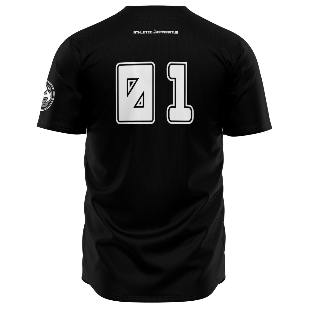 ATHLETIC APPARATUS WHITE LOGO BLACK E2 BASEBALL JERSEY - Athletic Apparatus