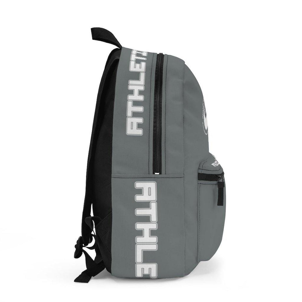 Athletic Apparatus Grey Backpack with white name label on top (Made in USA) - Athletic Apparatus