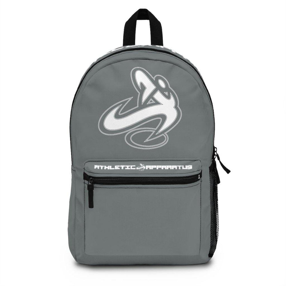 Athletic Apparatus Grey Backpack with white name label on top (Made in USA) - Athletic Apparatus