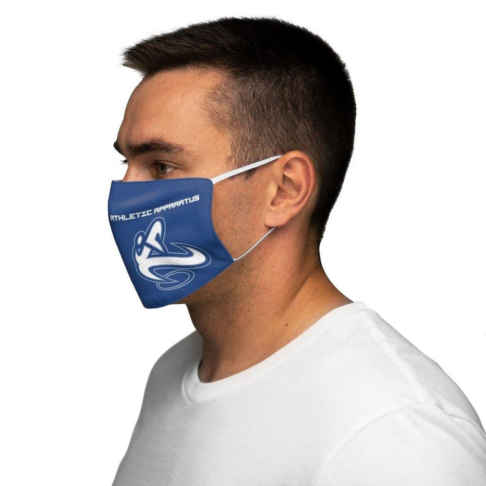 Athletic Apparatus Blue 2 White logo Snug-Fit Polyester Face Mask - Athletic Apparatus