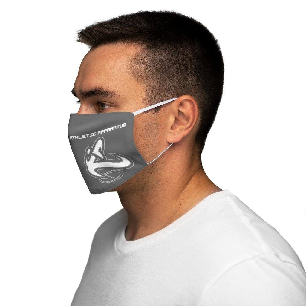 Athletic Apparatus Grey White logo Snug-Fit Polyester Face Mask - Athletic Apparatus
