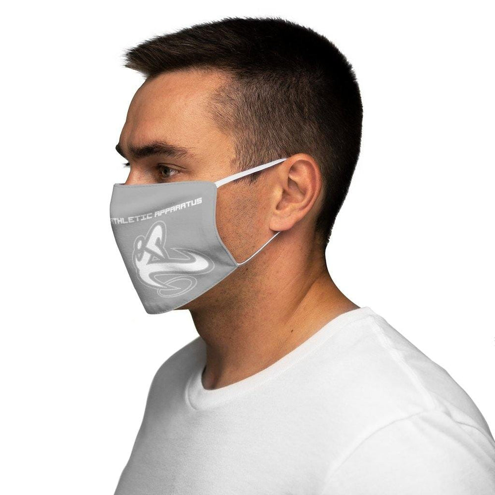 Athletic Apparatus Grey 2 White logo Snug-Fit Polyester Face Mask - Athletic Apparatus