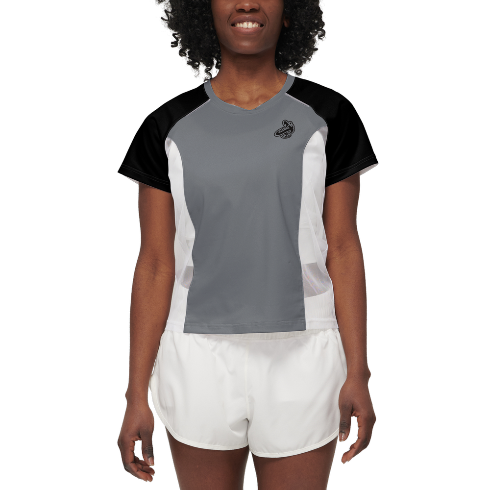 Athletic Apparatus BL Black Grey Women’s 3M Active Running T-Shirt