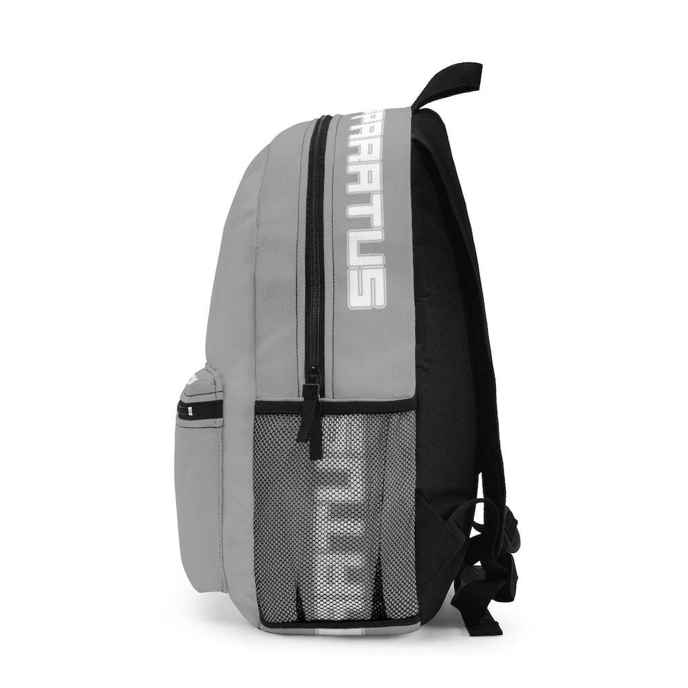 
                      
                        Athletic Apparatus Grey 2 Backpack with white name label on top (Made in USA) - Athletic Apparatus
                      
                    