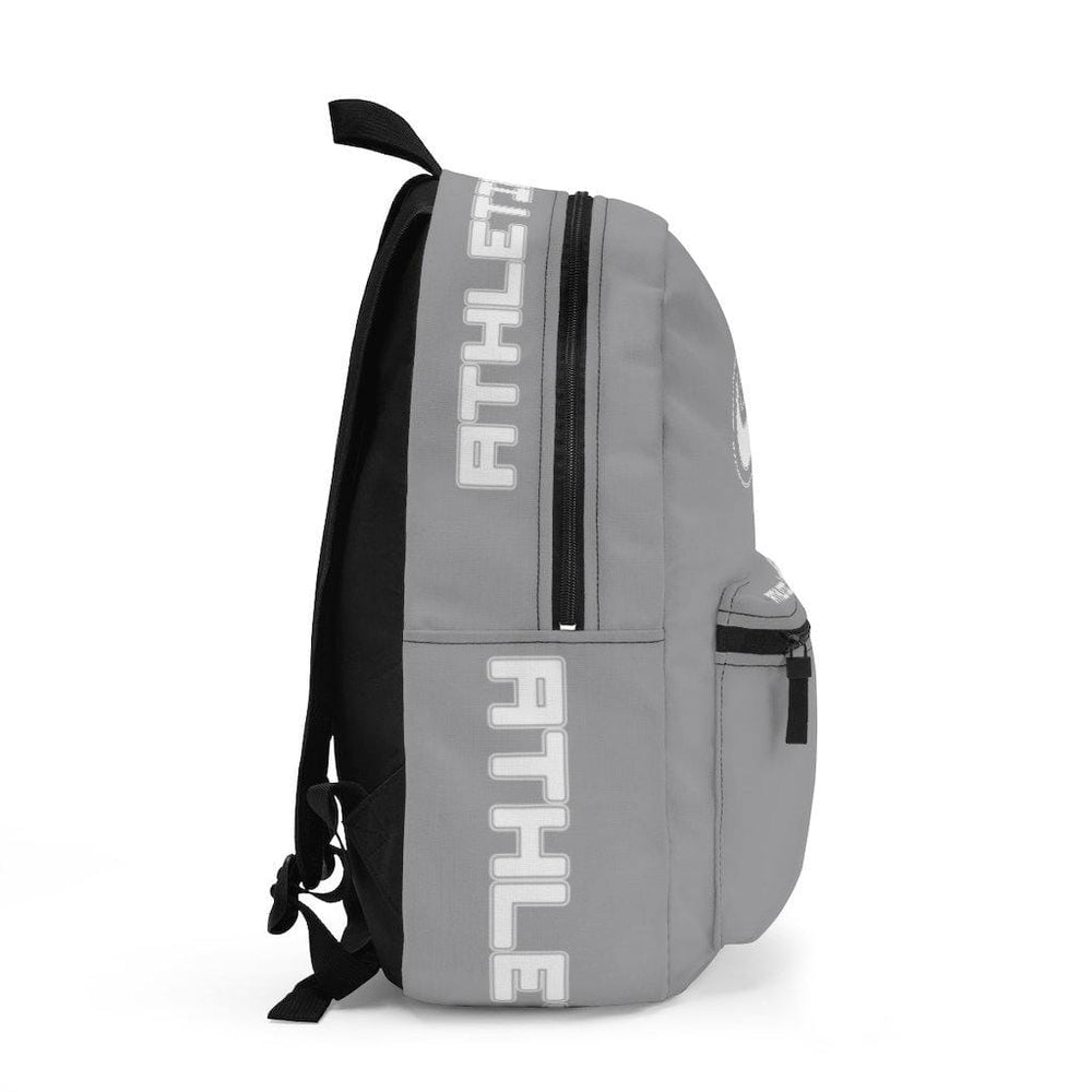 Athletic Apparatus Grey 2 Backpack with white name label on top (Made in USA) - Athletic Apparatus