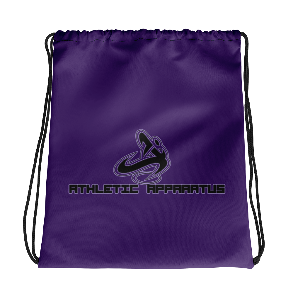 Athletic Apparatus Purple Black Logo V1 Drawstring bag - Athletic Apparatus