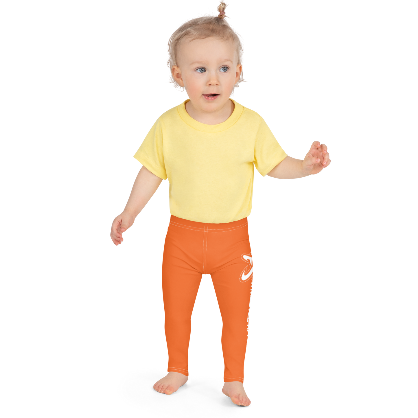 Athletic Apparatus Orange White logo White stitch Kid's Leggings