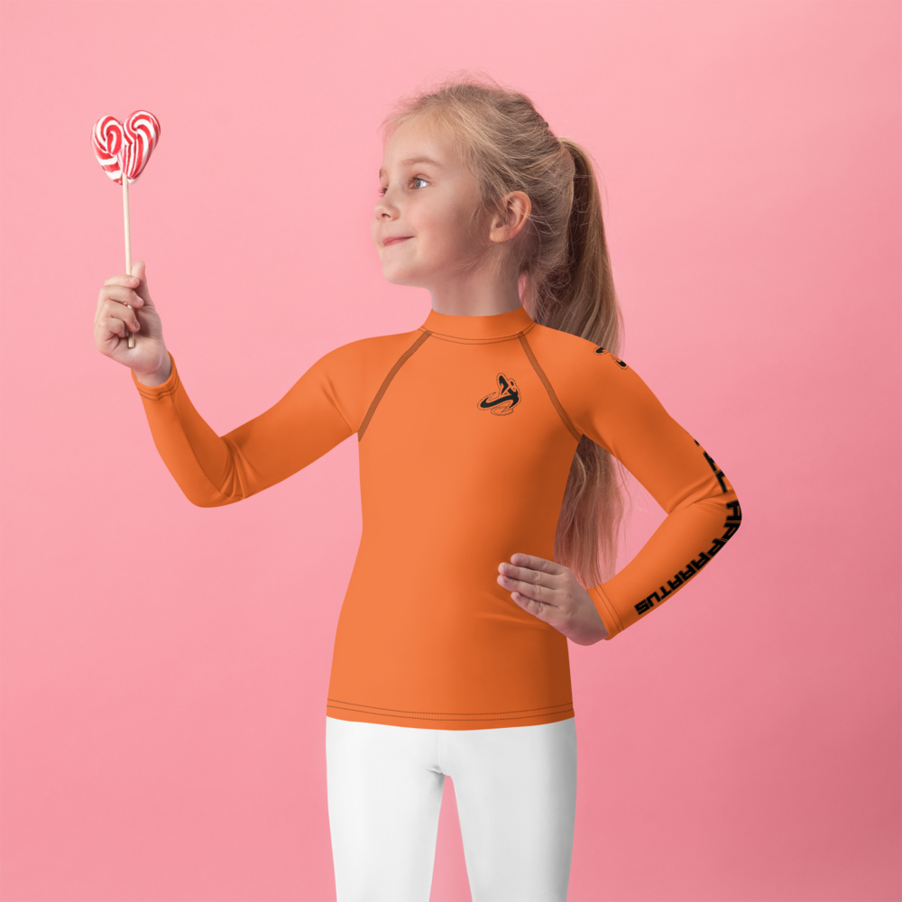 
                      
                        Athletic Apparatus Orange Black logo Kids Rash Guard
                      
                    