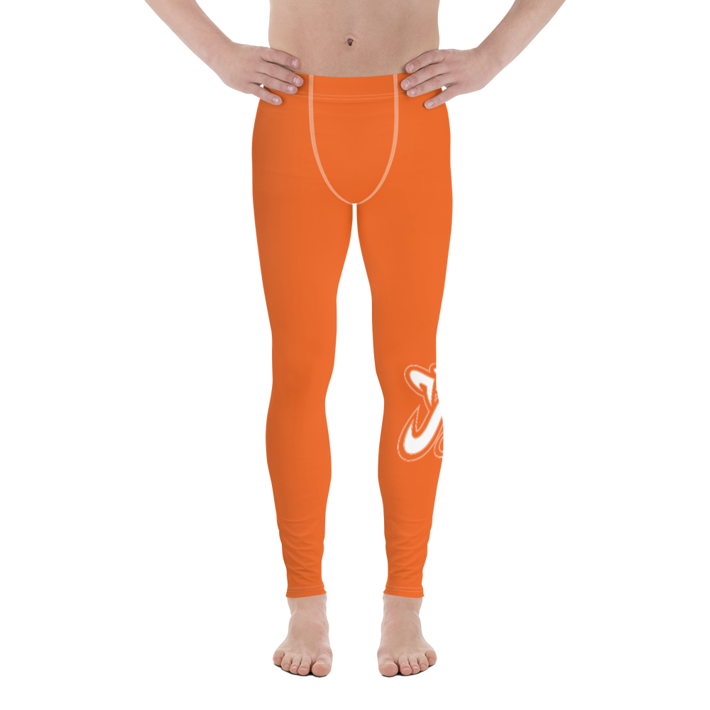 Athletic Apparatus Orange White Stitch White logo V3 Men's Leggings