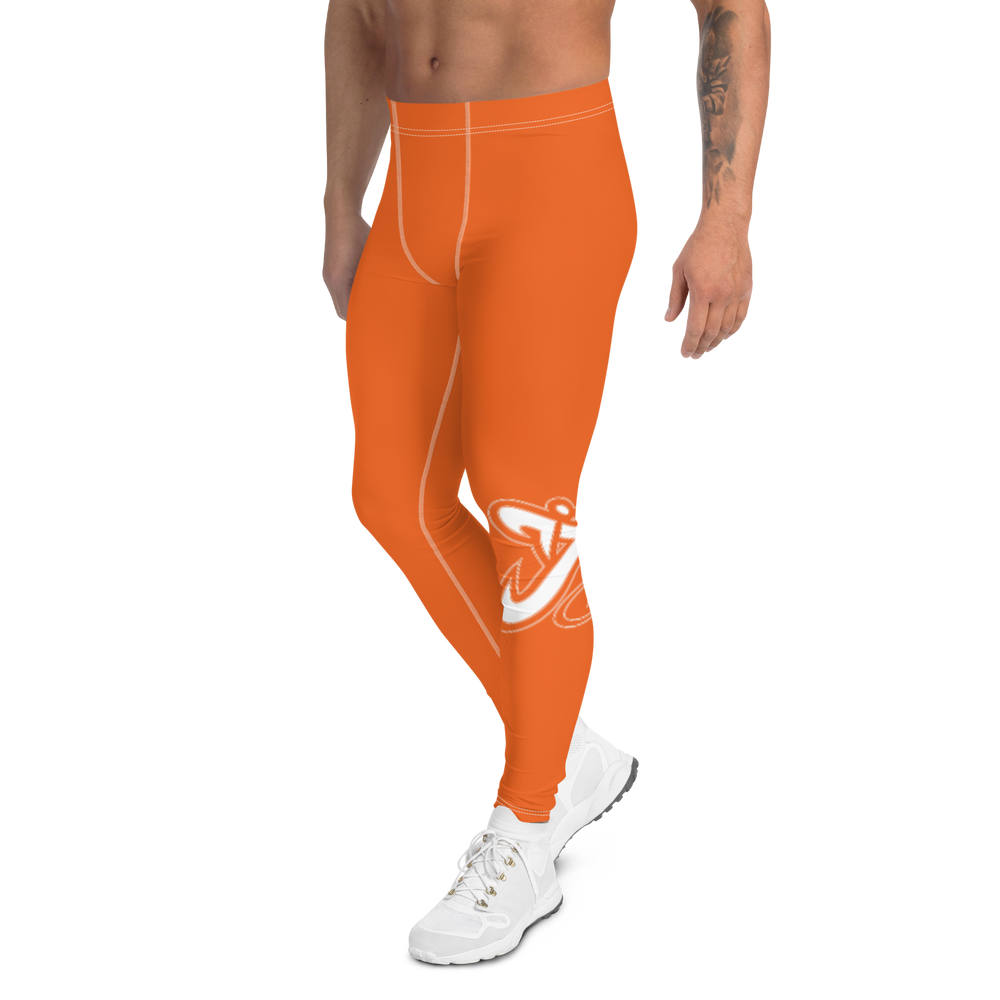 Athletic Apparatus Orange White Stitch White logo V3 Men's Leggings