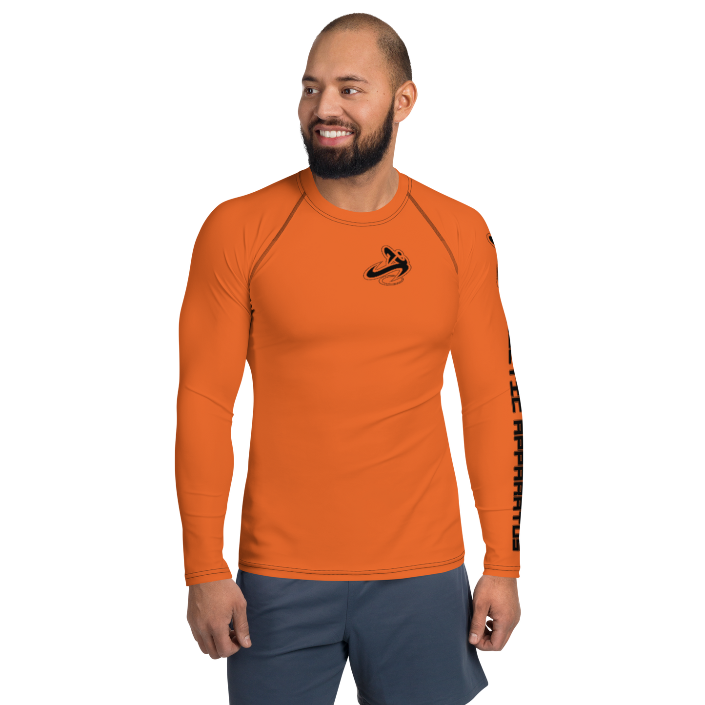 Athletic Apparatus Orange Black Logo Men's Rash Guard