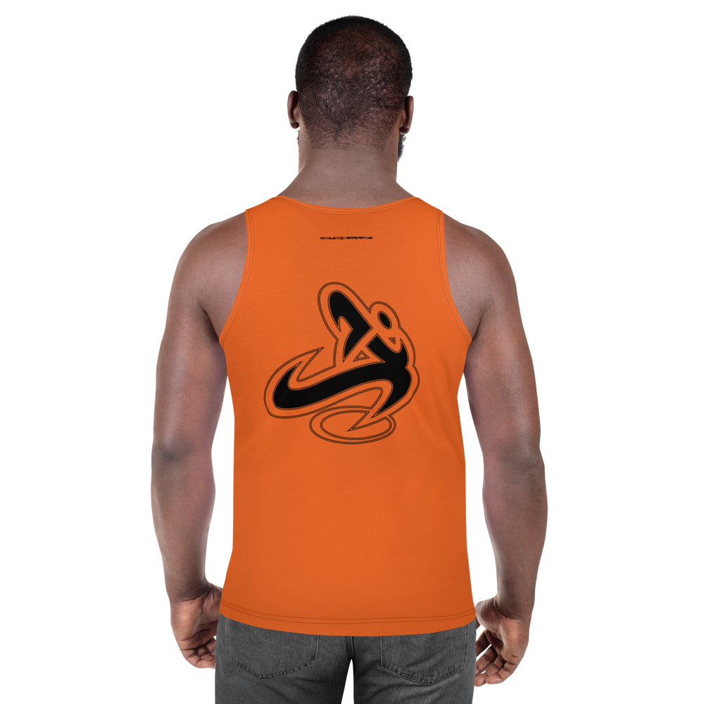 
                      
                        Athletic Apparatus Orange Black logo Unisex Tank Top
                      
                    