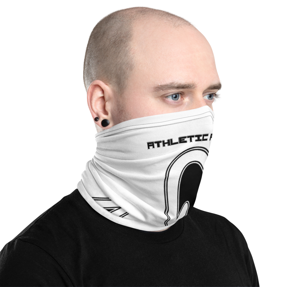 Athletic Apparatus White Black logo V2 Neck Gaiter - Athletic Apparatus