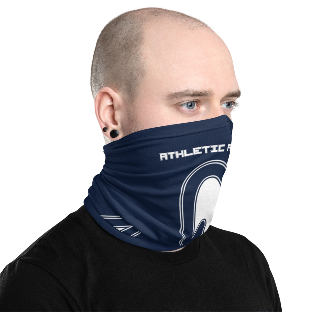 Athletic Apparatus Navy White logo V1 Neck Gaiter - Athletic Apparatus