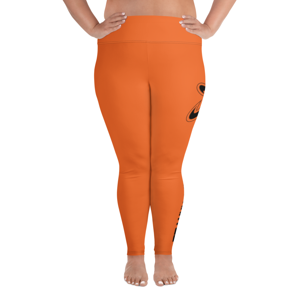 Athletic Apparatus Orange Black logo Plus Size Leggings