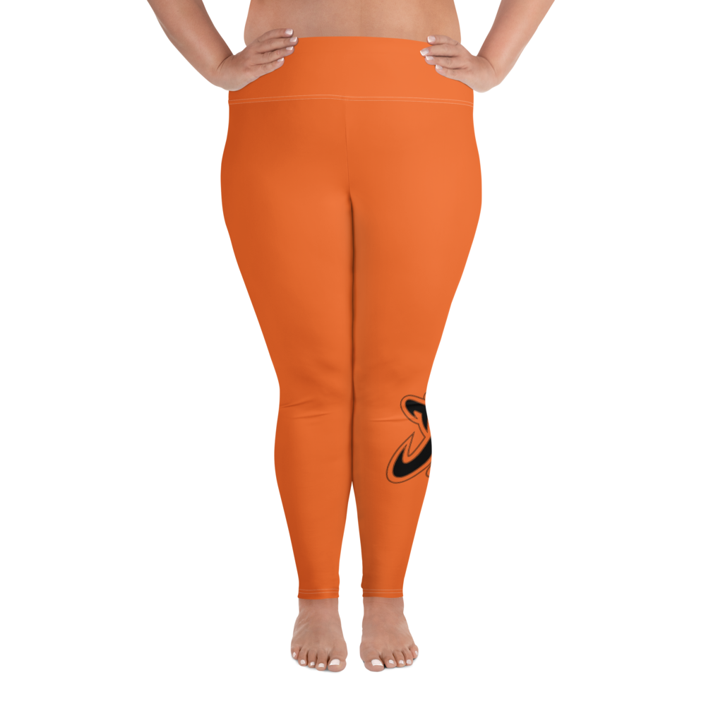 Athletic Apparatus Orange Black logo White stitch V3 Plus Size Leggings