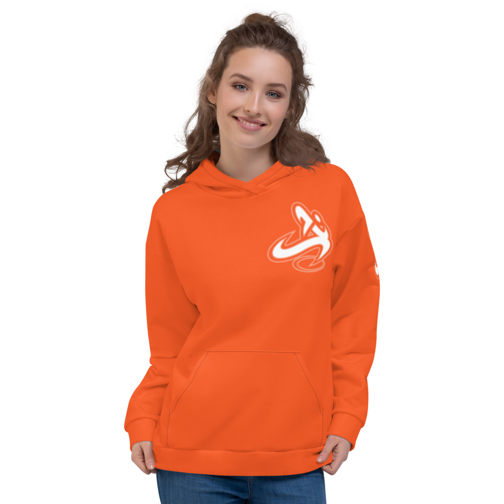 Athletic Apparatus Outrageous Orange White Logo Unisex Hoodie