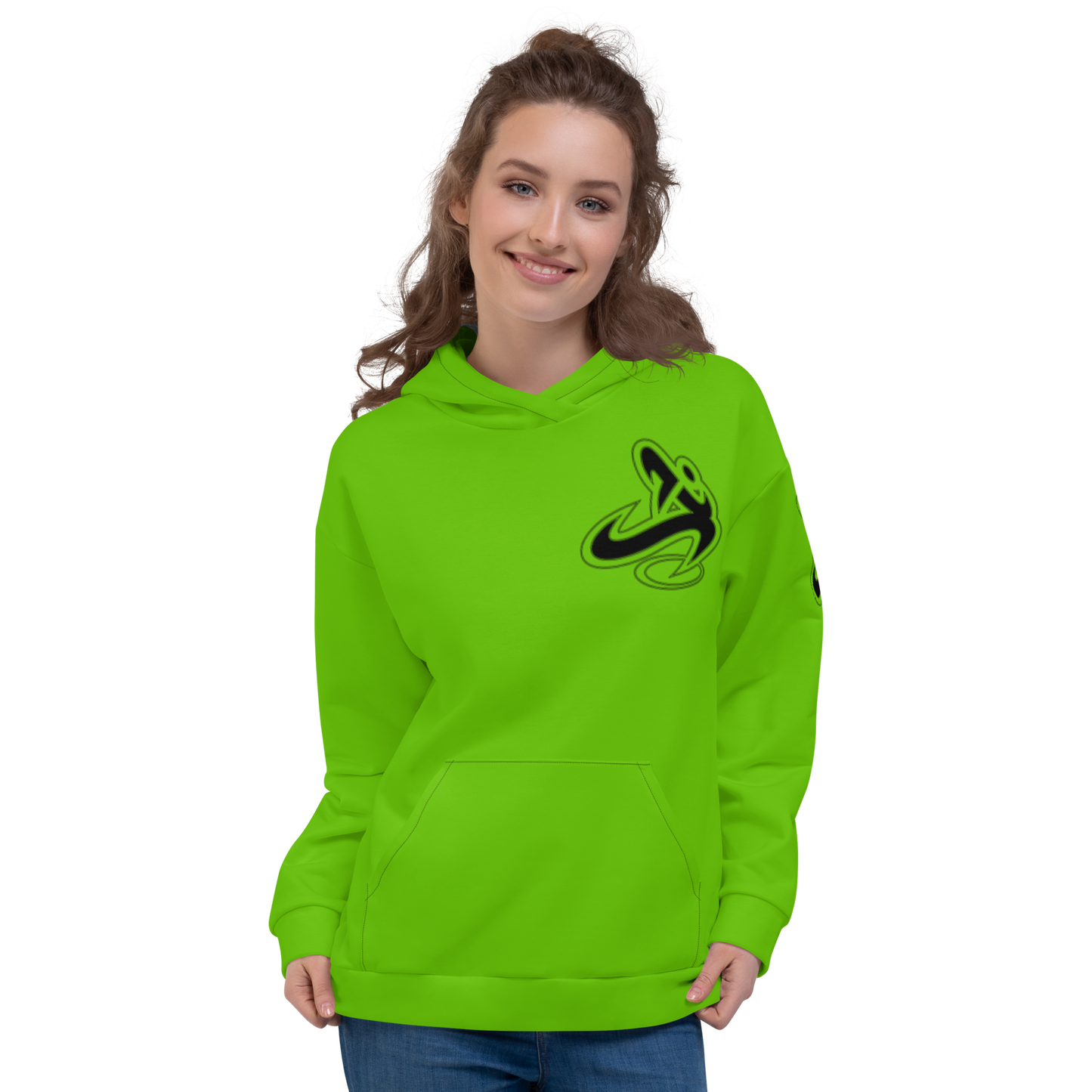 Athletic Apparatus Kelly Green Black Logo Unisex Hoodie