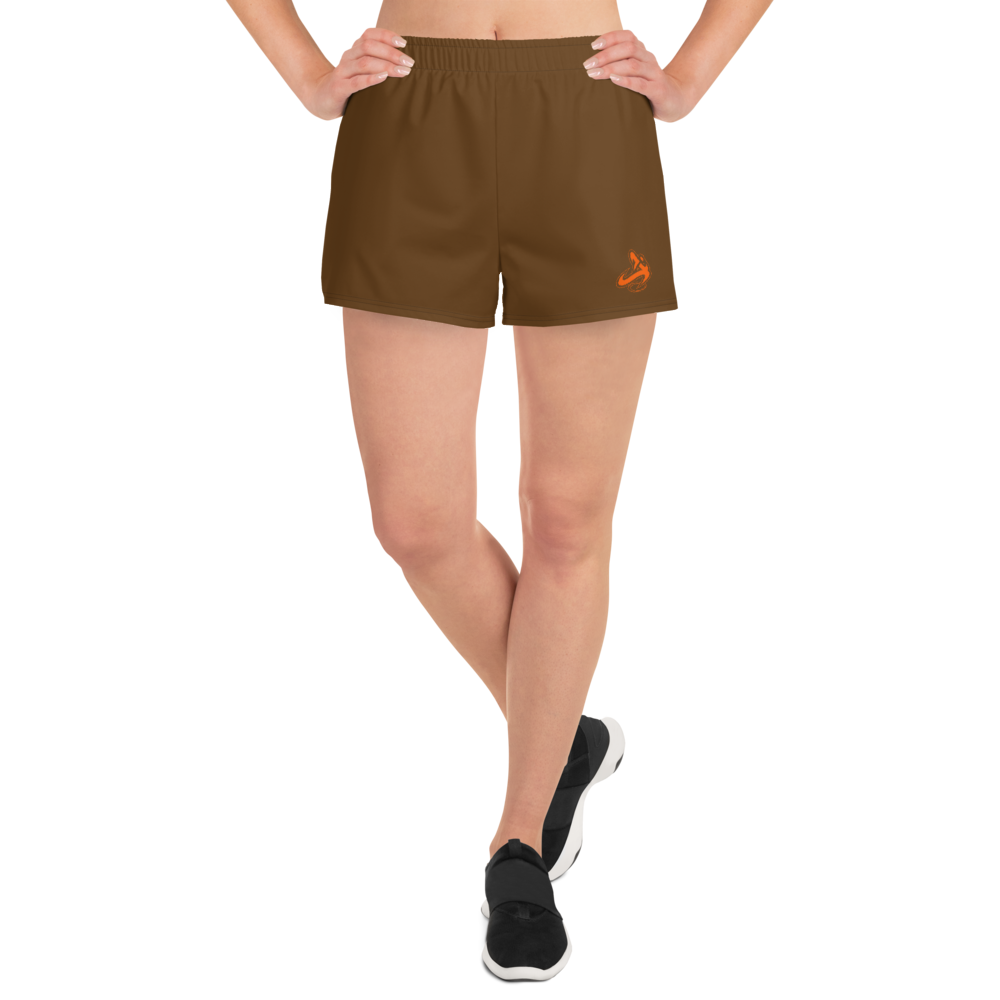 Athletic Apparatus Brown Orange logo V1 Women's Athletic Shorts - Athletic Apparatus