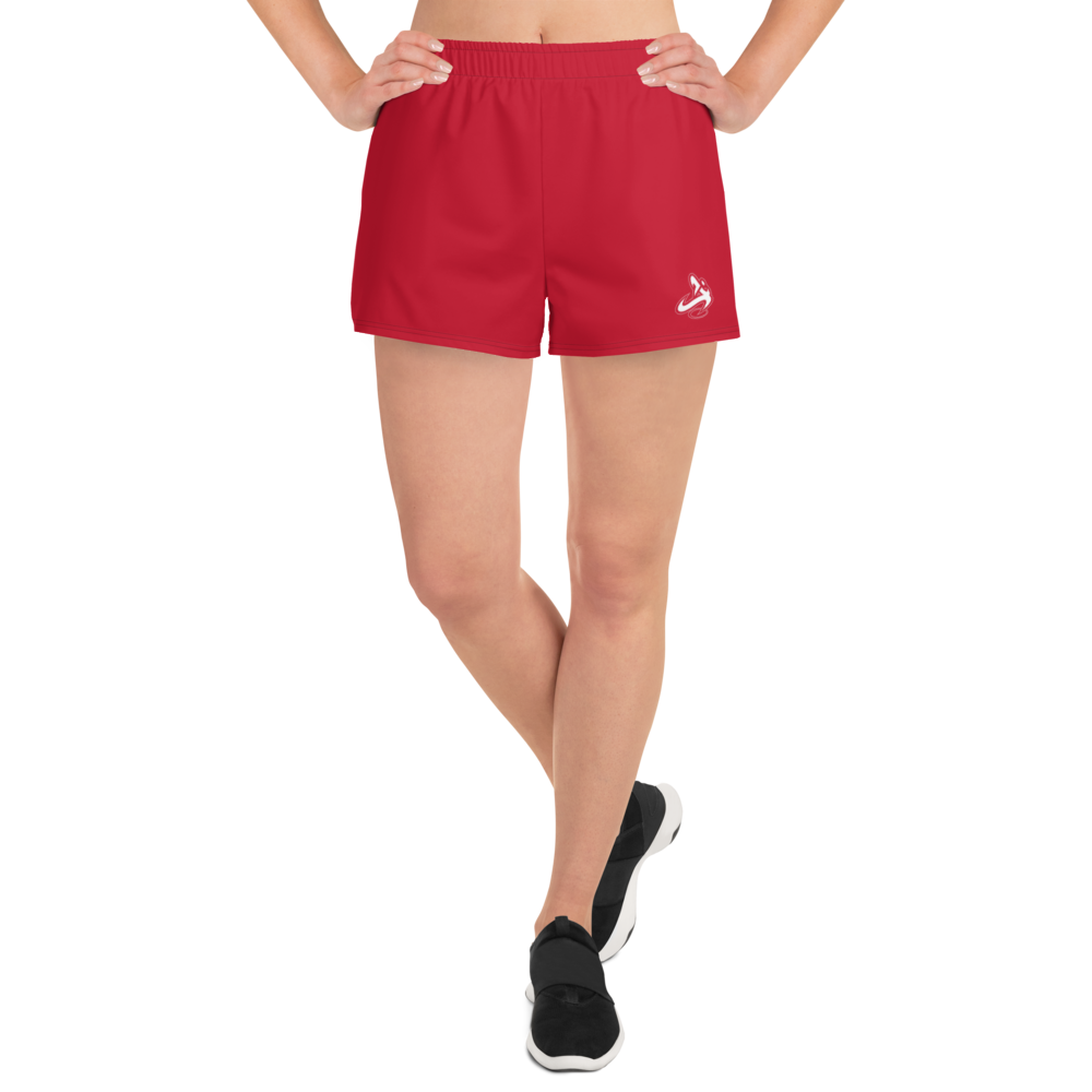 Athletic Apparatus Red White logo V1 Women's Athletic Shorts - Athletic Apparatus