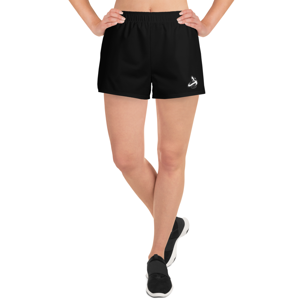 Athletic Apparatus Black White logo V1 Women's Athletic Shorts - Athletic Apparatus