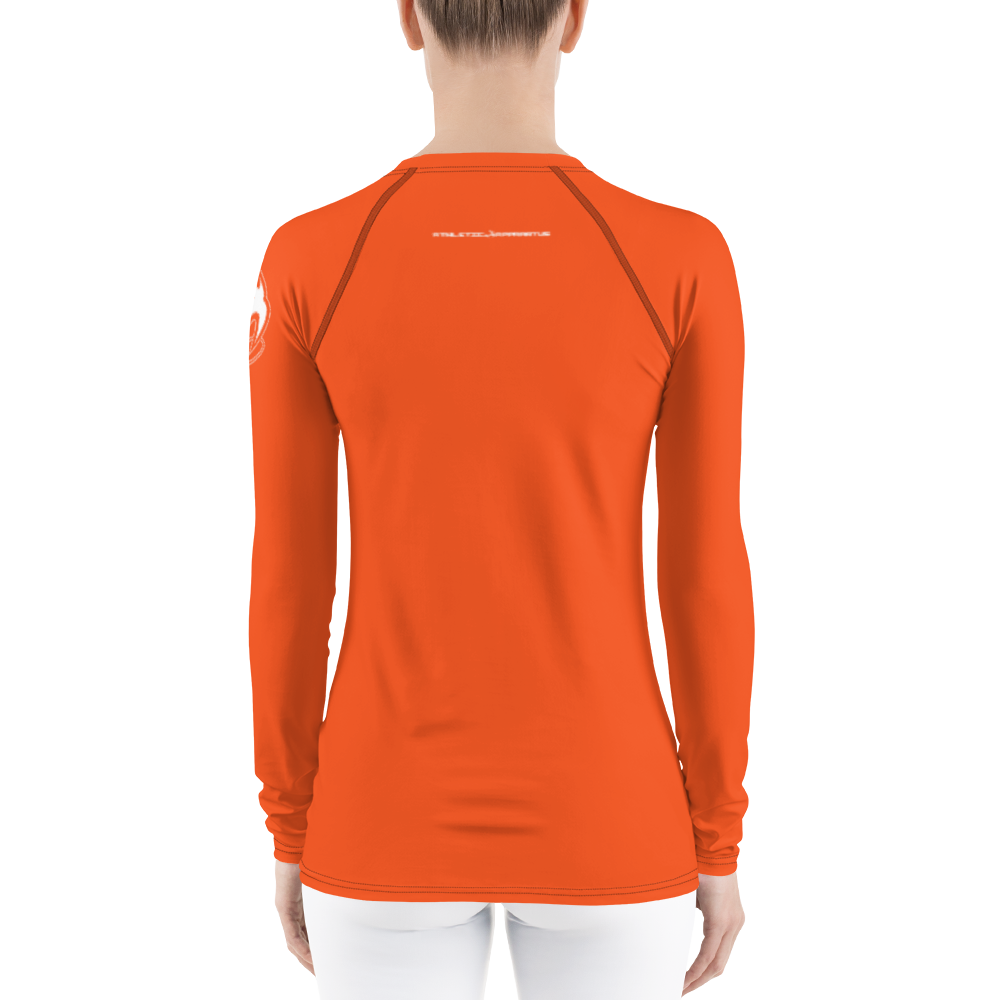 
                      
                        Athletic Apparatus Outrageous Orange White logo Women's Rash Guard
                      
                    