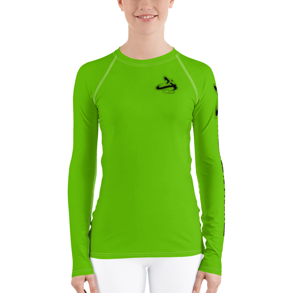 
                      
                        Athletic Apparatus Kelly Green White stitch Black logo Women's Rash Guard
                      
                    