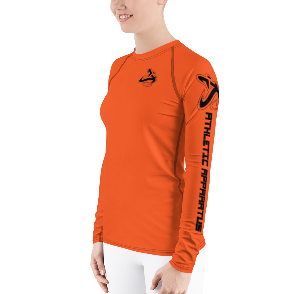 
                  
                    Athletic Apparatus Outrageous Orange Black logo Women's Rash Guard
                  
                