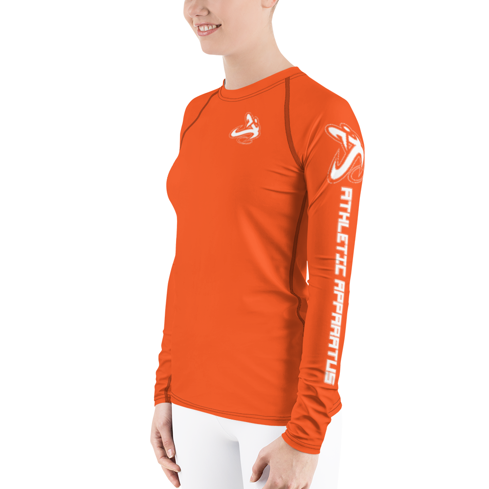 
                      
                        Athletic Apparatus Outrageous Orange White logo Women's Rash Guard
                      
                    