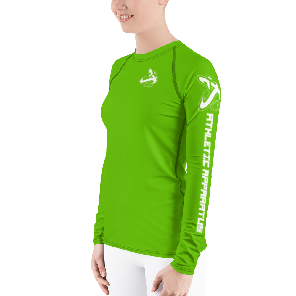 
                      
                        Athletic Apparatus Kelly Green White logo Women's Rash Guard
                      
                    