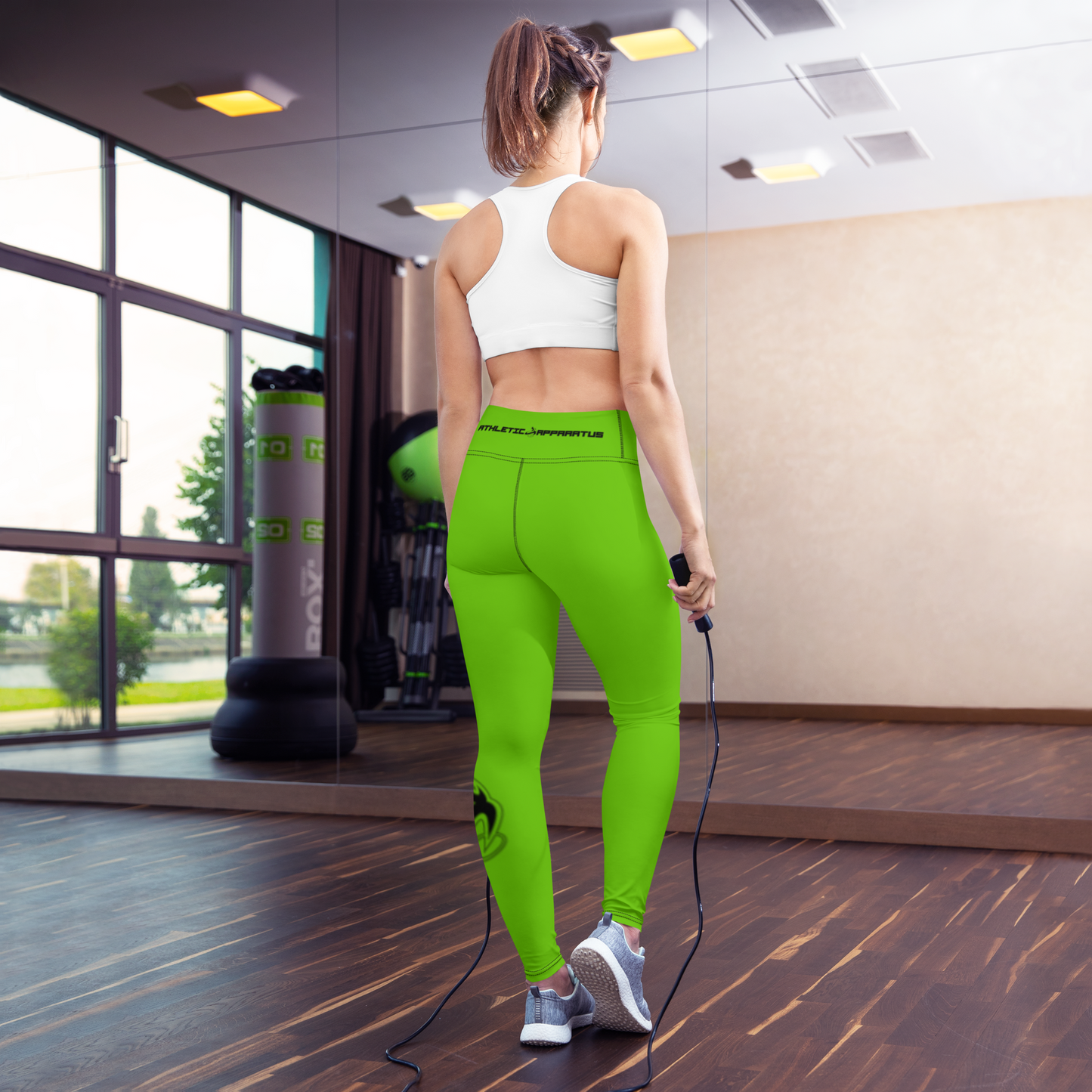 Athletic Apparatus Kelly Green Black logo V3 Yoga Leggings