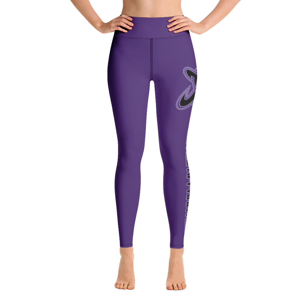 Athletic Apparatus Purple Black logo V2 Yoga Leggings - Athletic Apparatus