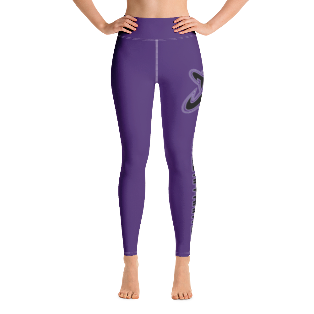 Athletic Apparatus Purple Black logo White stitch V2 Yoga Leggings - Athletic Apparatus