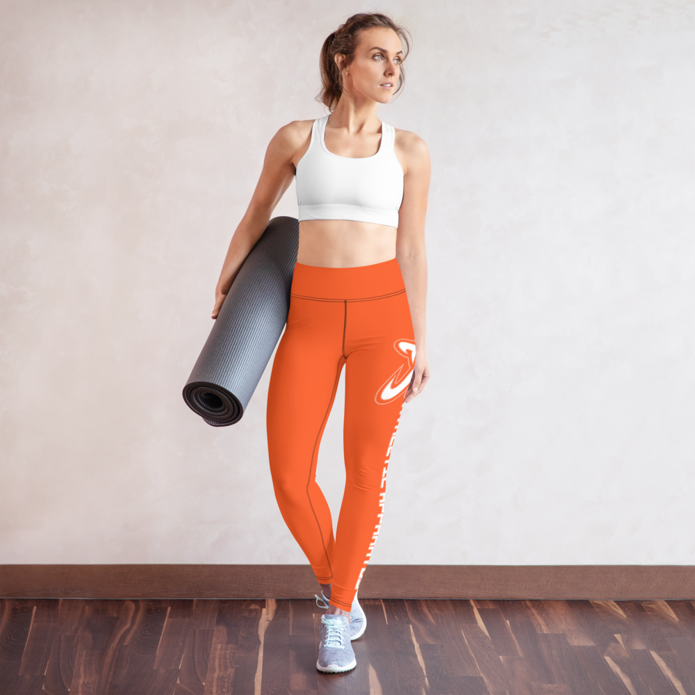 
                      
                        Athletic Apparatus Outrageous Orange White Logo Yoga Leggings
                      
                    