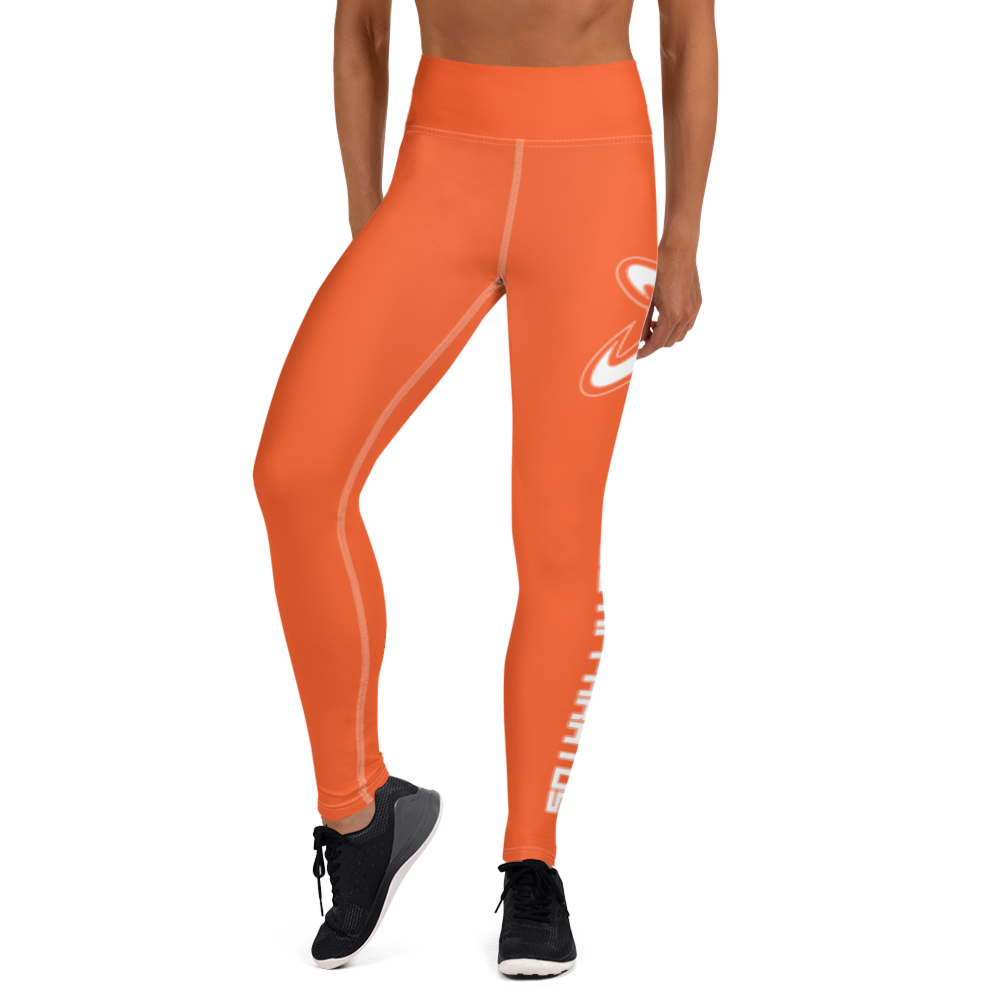 
                      
                        Athletic Apparatus Outrageous Orange White Logo White stitch Yoga Leggings
                      
                    