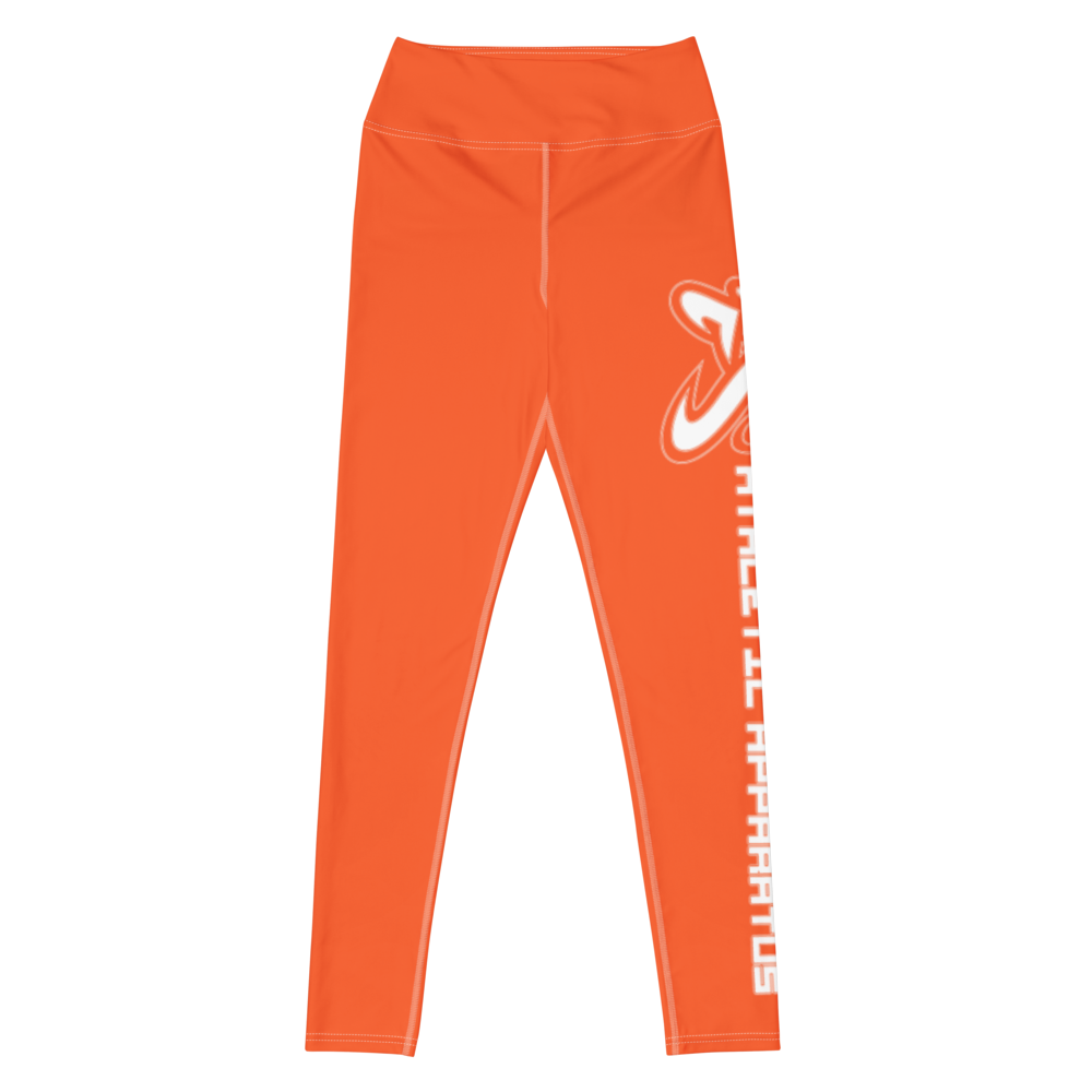 
                      
                        Athletic Apparatus Outrageous Orange White Logo White stitch Yoga Leggings
                      
                    