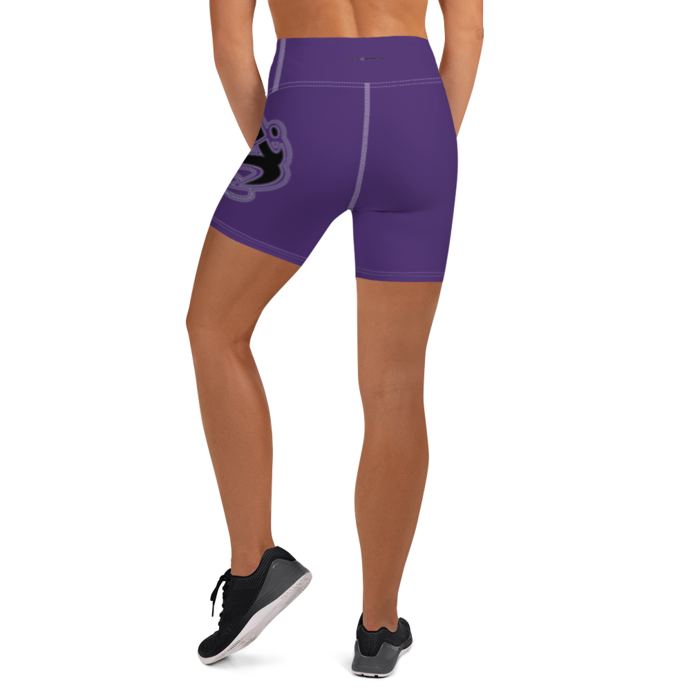 
                      
                        Athletic Apparatus Purple Black logo White stitch Yoga Shorts
                      
                    