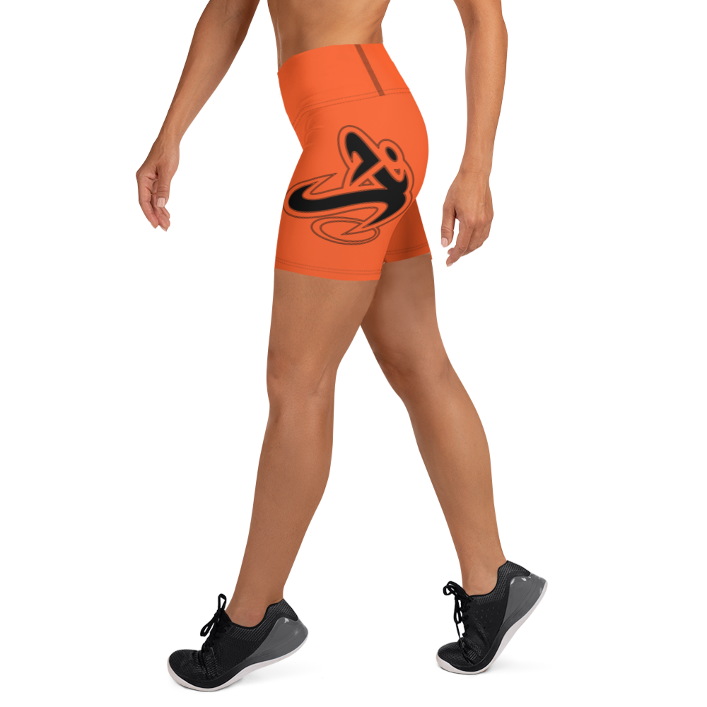 Athletic Apparatus Outrageous Orange Black logo Yoga Shorts