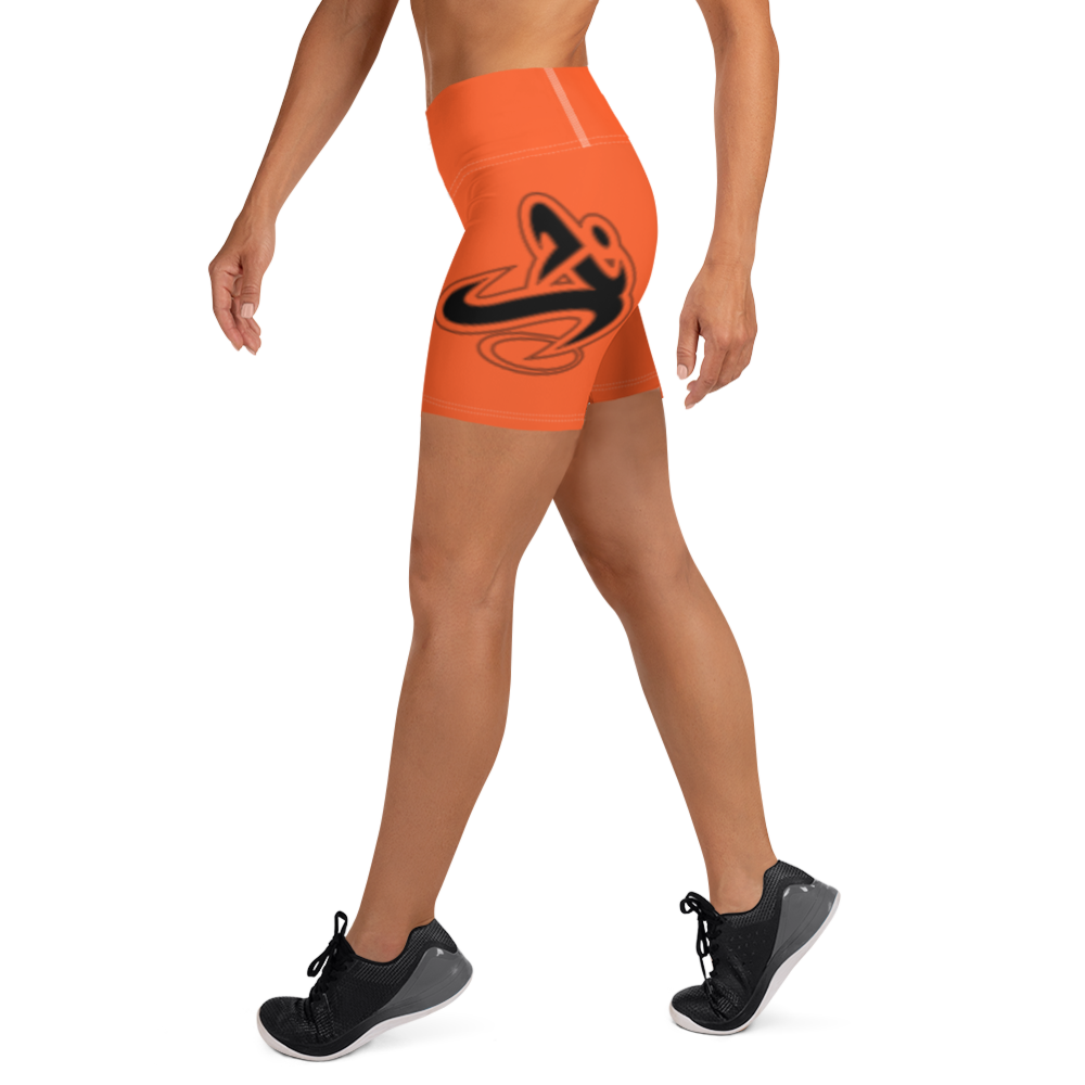 Athletic Apparatus Outrageous Orange White stitch Black logo Yoga Shorts