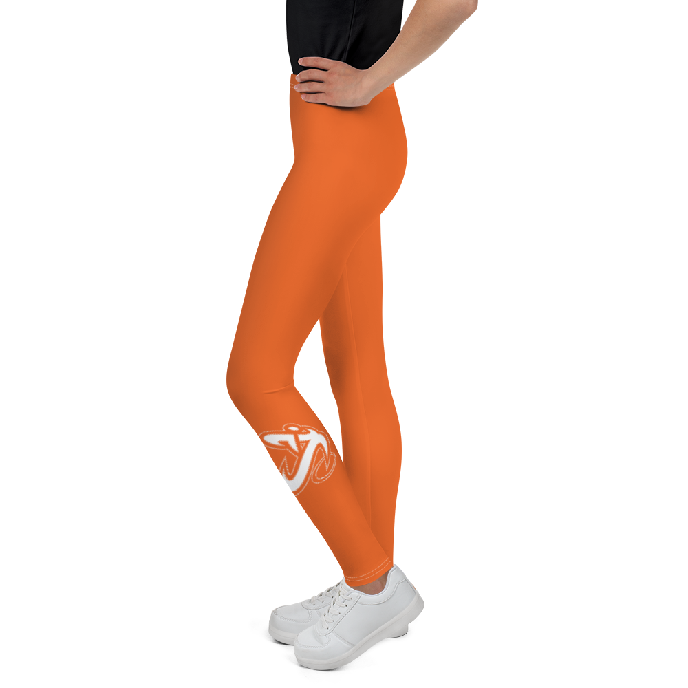 Athletic Apparatus Orange White logo White stitch V3 Youth Leggings