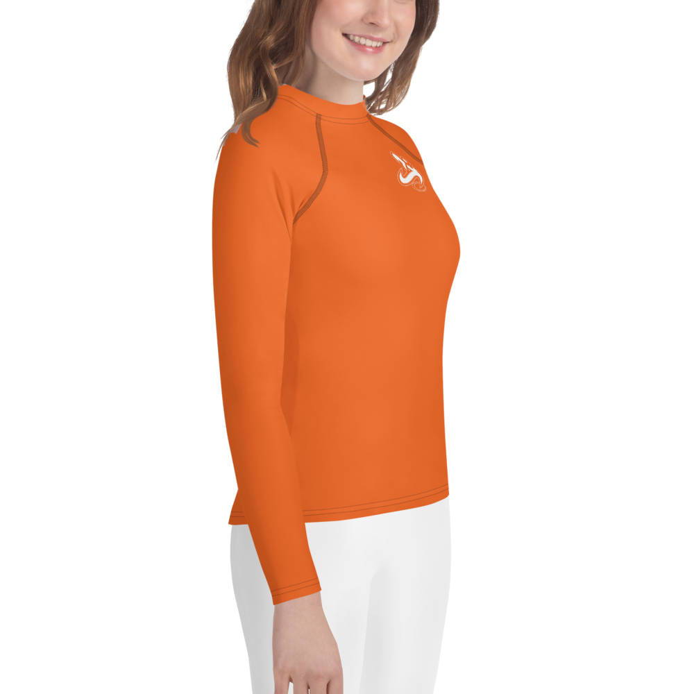 
                      
                        Athletic Apparatus Orange White logo Youth Rash Guard
                      
                    