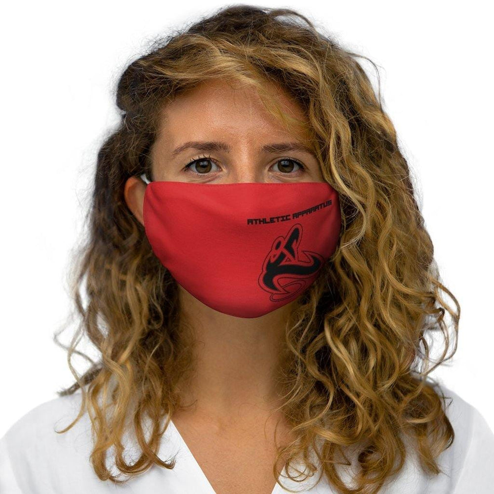 Athletic Apparatus Red 1 Black logo Snug-Fit Polyester Face Mask 1 - Athletic Apparatus