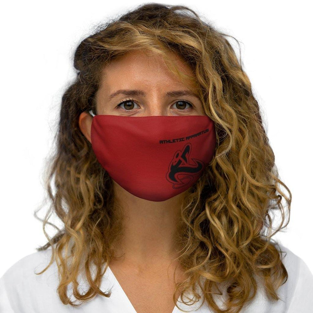 Athletic Apparatus Red Black logo Snug-Fit Polyester Face Mask 1 - Athletic Apparatus