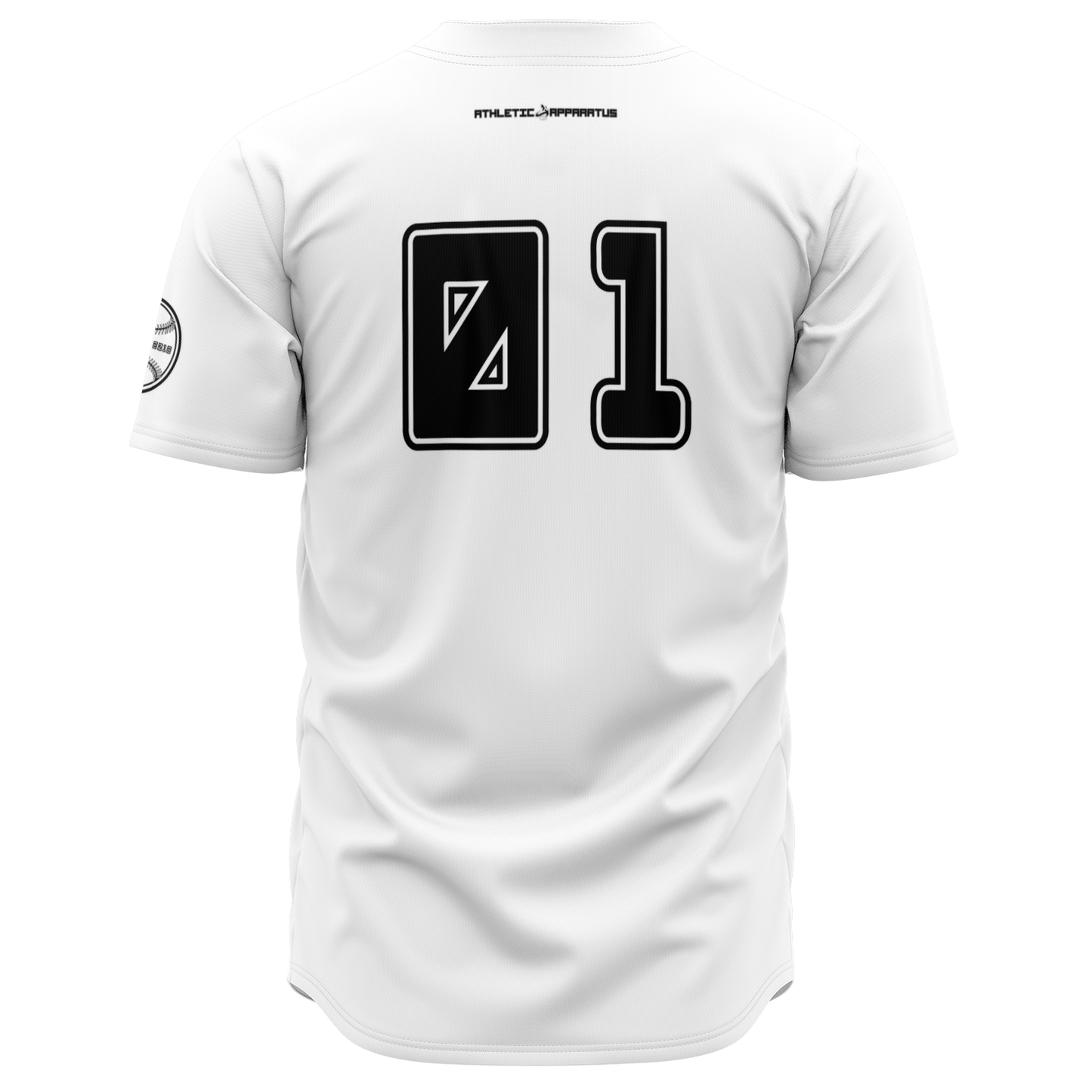 ATHLETIC APPARATUS BLACK LOGO WHITE V2 BASEBALL JERSEY - Athletic Apparatus