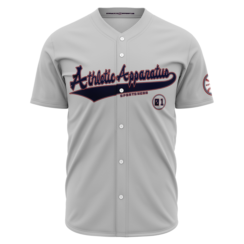 
                      
                        ATHLETIC APPARATUS RWB LOGO GREY 3 E1 BASEBALL JERSEY - Athletic Apparatus
                      
                    