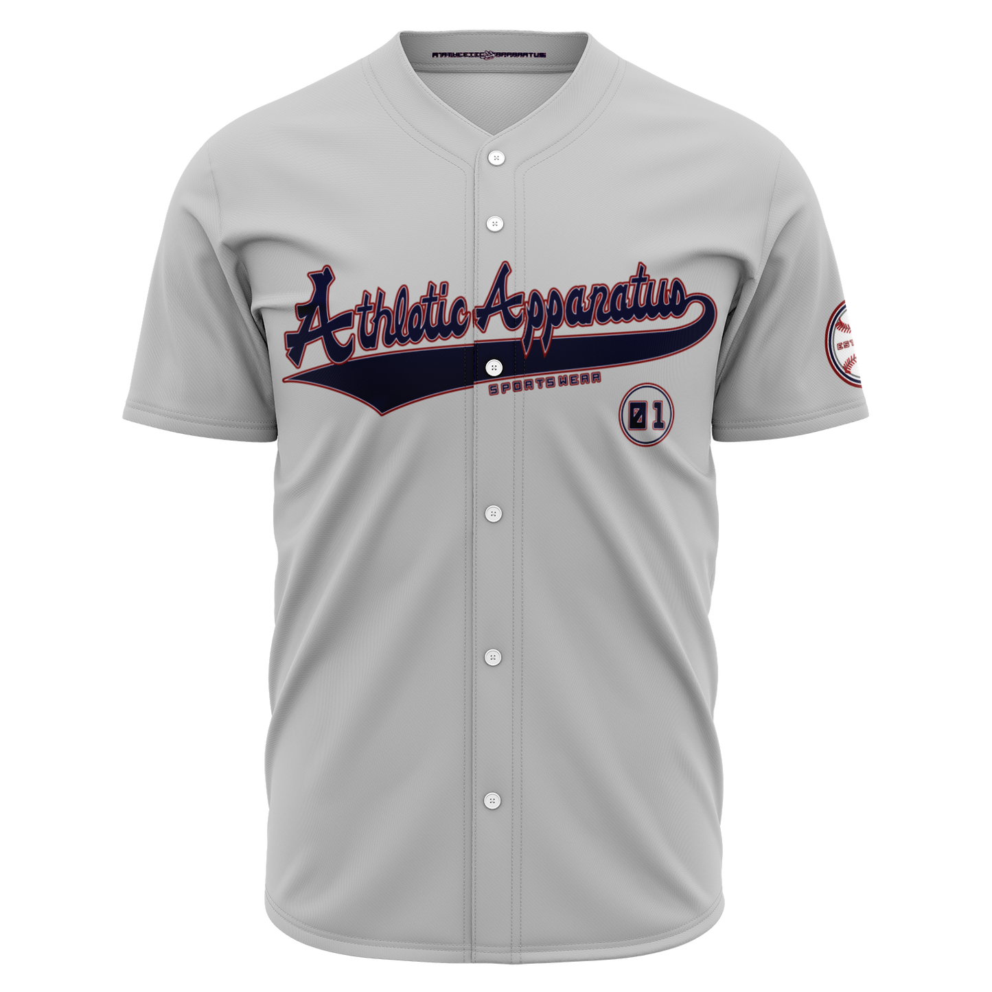 ATHLETIC APPARATUS RWB LOGO GREY 3 E1 BASEBALL JERSEY - Athletic Apparatus