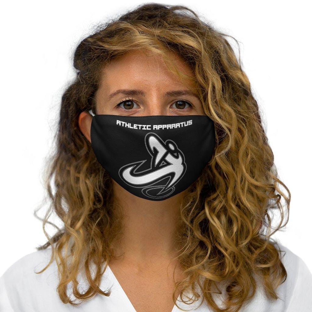 Athletic Apparatus Black White logo Snug-Fit Polyester Face Mask - Athletic Apparatus