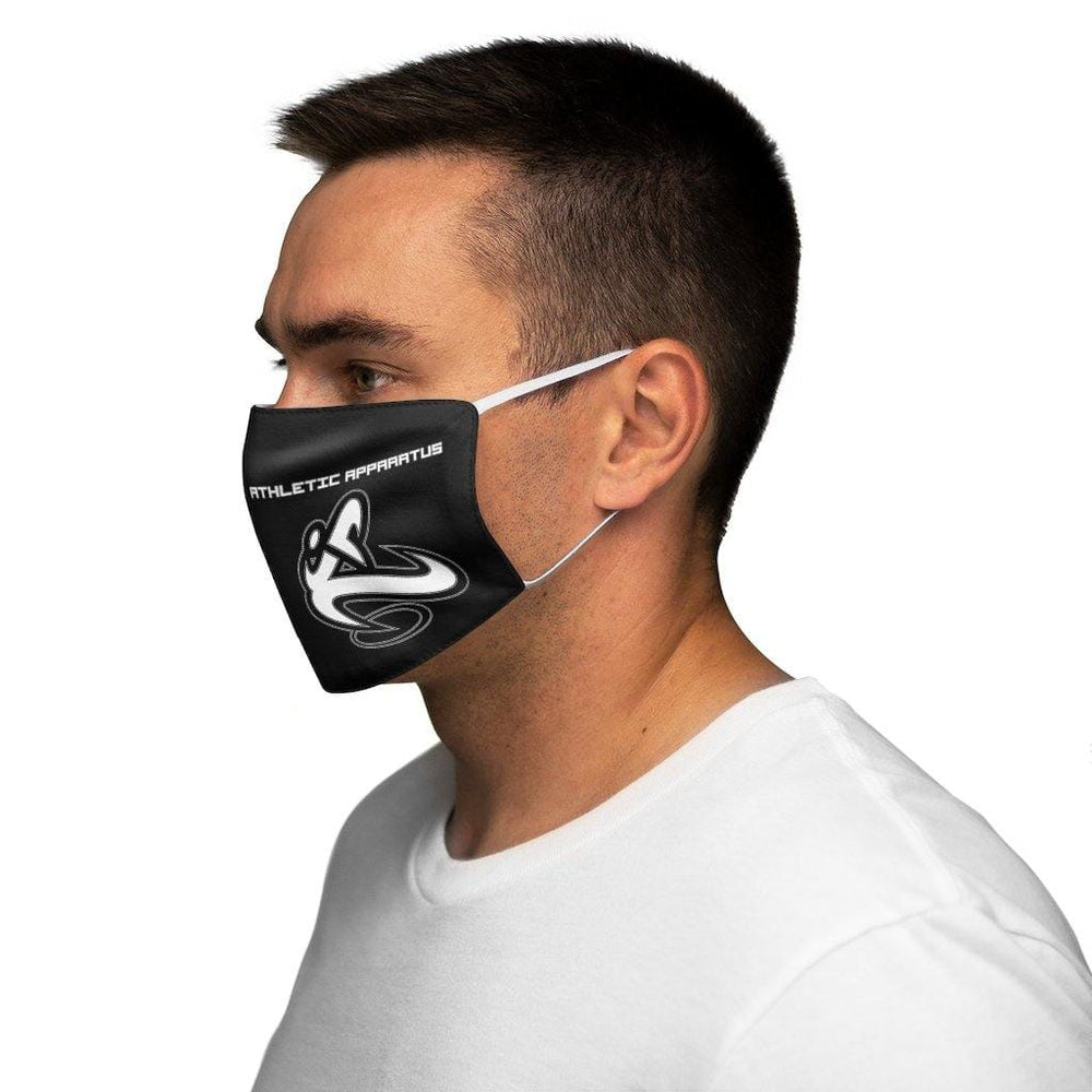 Athletic Apparatus Black White logo Snug-Fit Polyester Face Mask - Athletic Apparatus